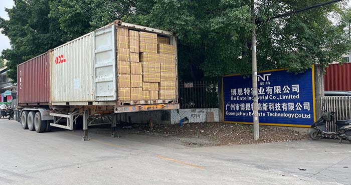 2022-12-13 Shipment of a 20ft container of desktop sockets, cable grommets to Southeast Asia