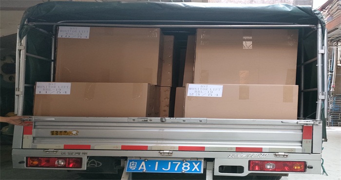 Boente’s Shippment 54PCS 19 Inch Monitor Desk Lift to Indonesia by Sea