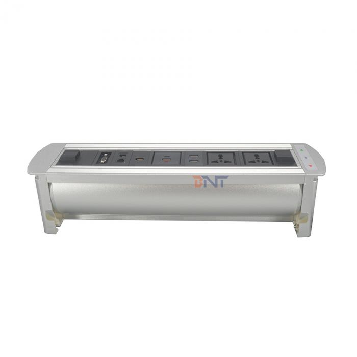 Silver motorized flip up desktop socket EK6224
